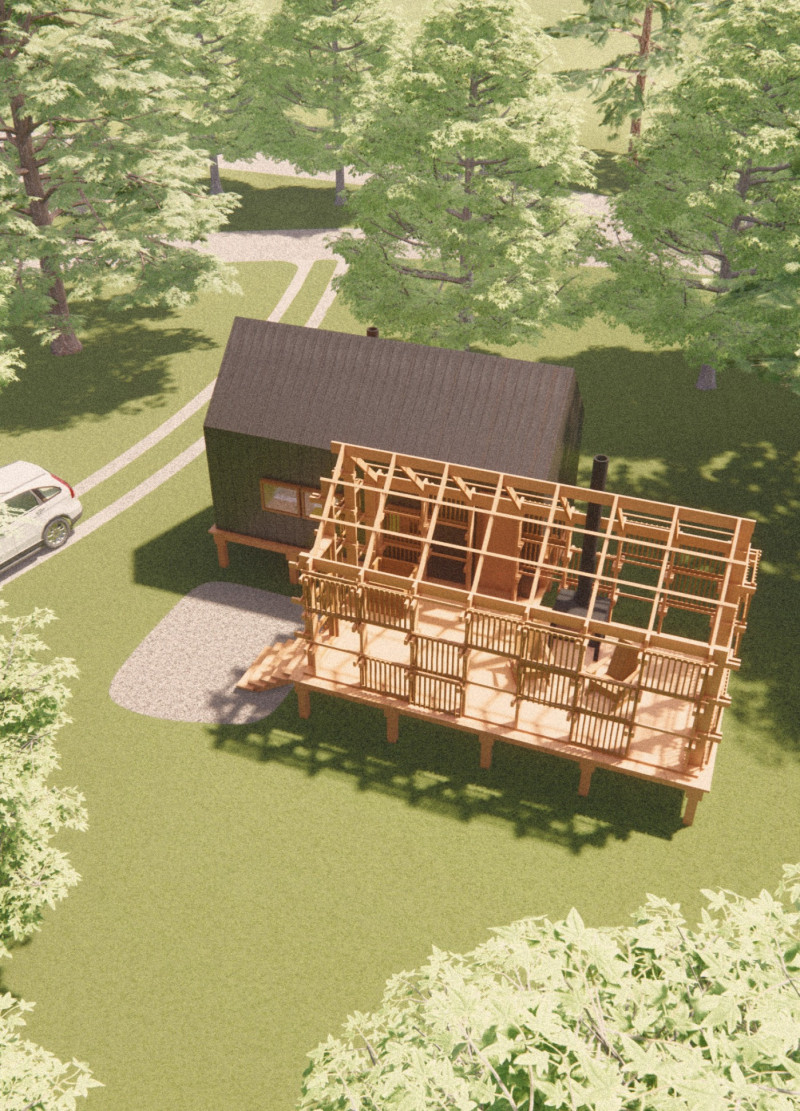 Charred Wooden Shingles and Flexible Layouts in a Nature-Integrated Retreat  