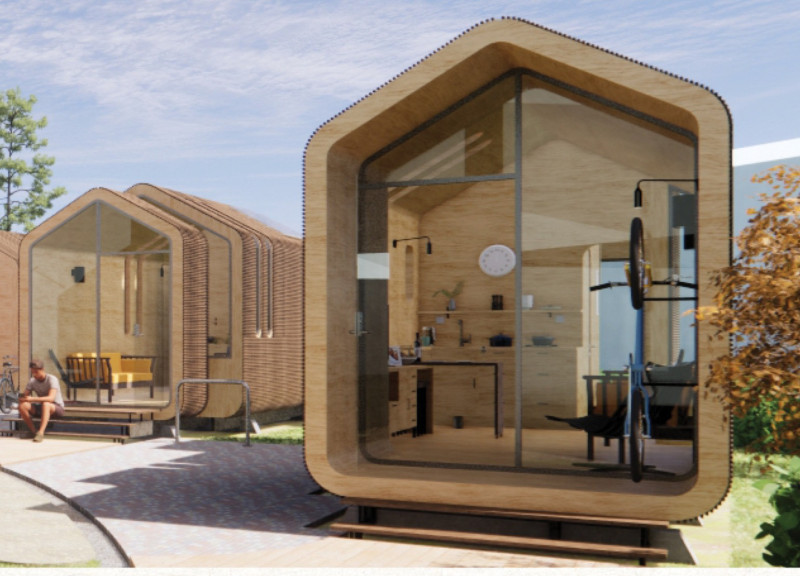 Cardboard-Structured Housing Emphasizing Flexible Living in Sustainable Suburban Design