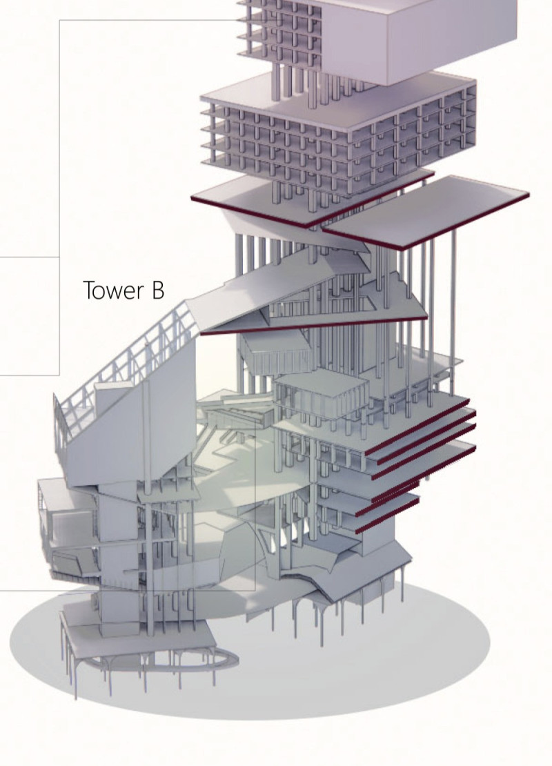 Spiral Form Enclosed by Transparent Glass and Steel Frames in a Cultural Hub