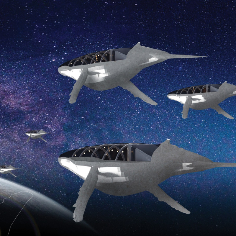 Charred Wooden Shingles and Composite Materials Define A Whale-Inspired Habitat For Space Exploration