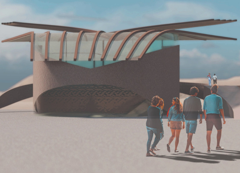 Rammed Earth Walls and Tensile Fabric Roof Enhance the Visitor Experience in a Unique Wetland Facility