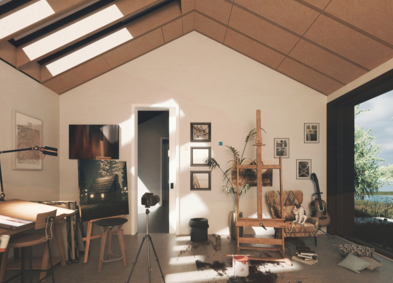 Charred Wooden Shingles and Cross-Laminated Timber Create A Sustainable Living Space