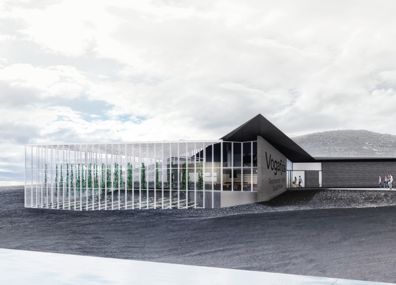 Vertical Gardens Framed by Glass and Steel in a Geothermal Culinary Space