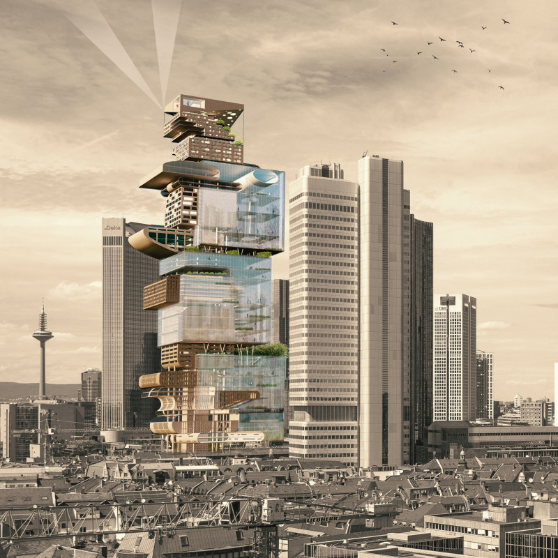Charred Wooden Shingles and Green Terraces in Vertical Mixed-Use Development