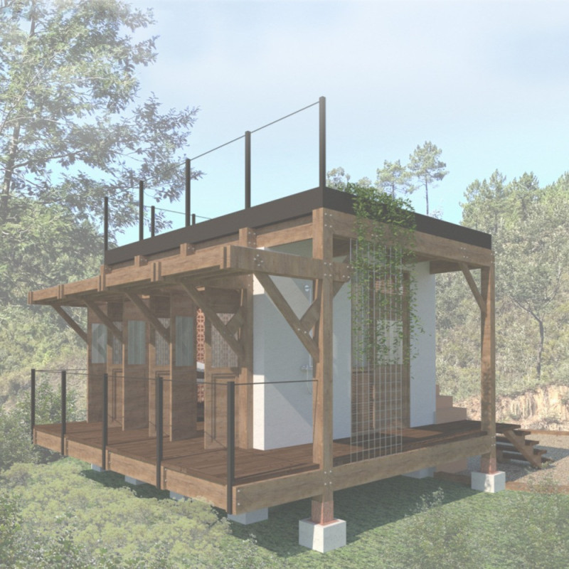 Terracotta Facade and Green Roof Integration in a Timber Wellness Retreat