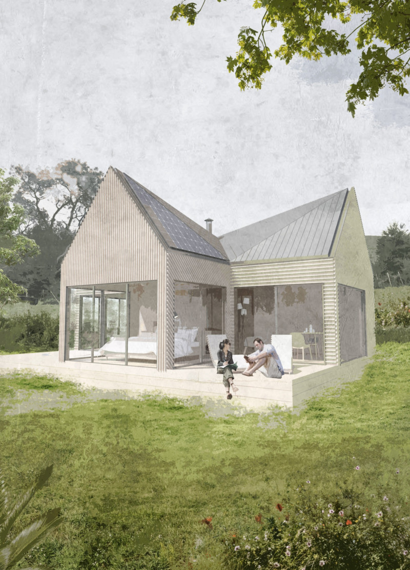 Charred Wooden Shingles and Cross-Laminated Timber Panels Create a Sanctuary in Nature