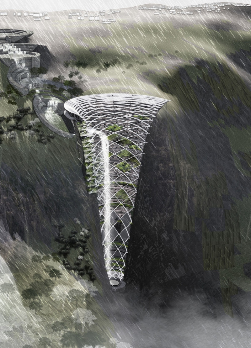 Hydroelectric Rainwater System Integrated With Reinforced Concrete and Steel in a Community-Focused Eco-Building  