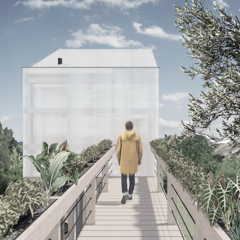 Translucent Polycarbonate Facade With Natural Timber Elements for A Mindful Retreat  