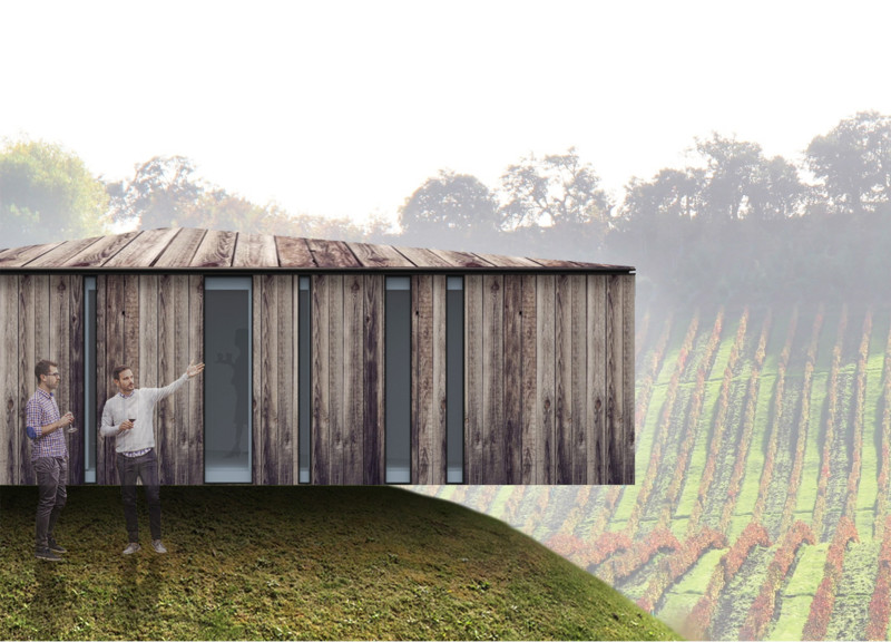 Curved Facades and Oak Wood Integration in a Sustainable Wine Tasting Space