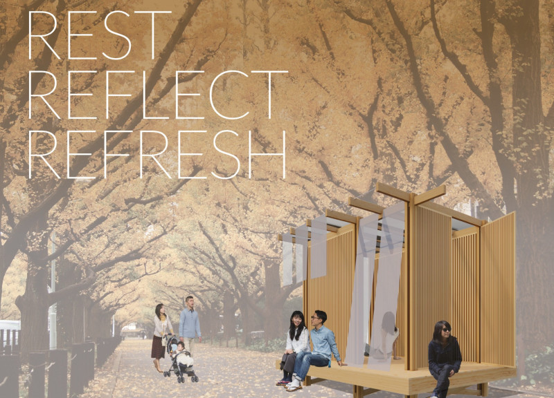 Translucent Fabric Canopy Over Natural Brown Timber Retreat in Urban Tokyo