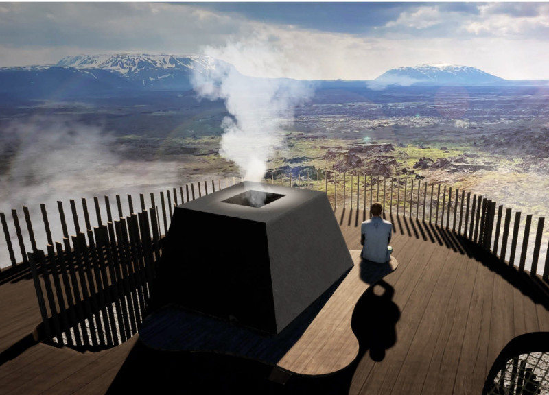 Charred Wooden Shingles and Cross-Laminated Timber Enabling Elevated Volcanic Lookout