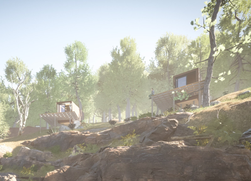 Charred Wooden Shingles and Timber Retreat Designed for Serenity in Nature  