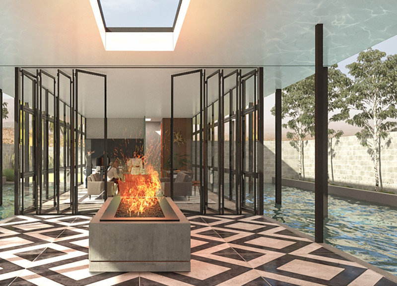 Natural Stone And Glazed Facades Integrate With Reflective Water Features In A Sustainable Californian Residence