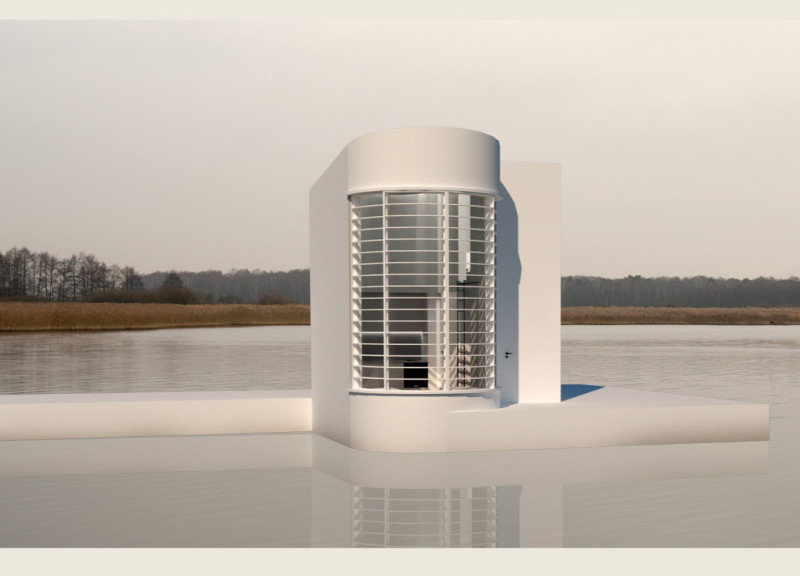 Floating Structure With Expansive Glass and Concrete Integration For Sustainable Living