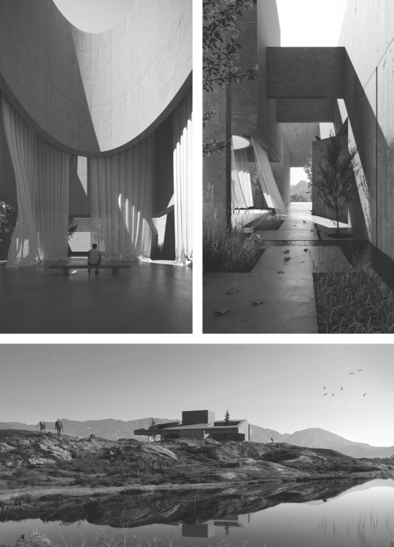 Charred Wooden Shingles and Concrete Cantilevers Defining an Introspective Sanctuary