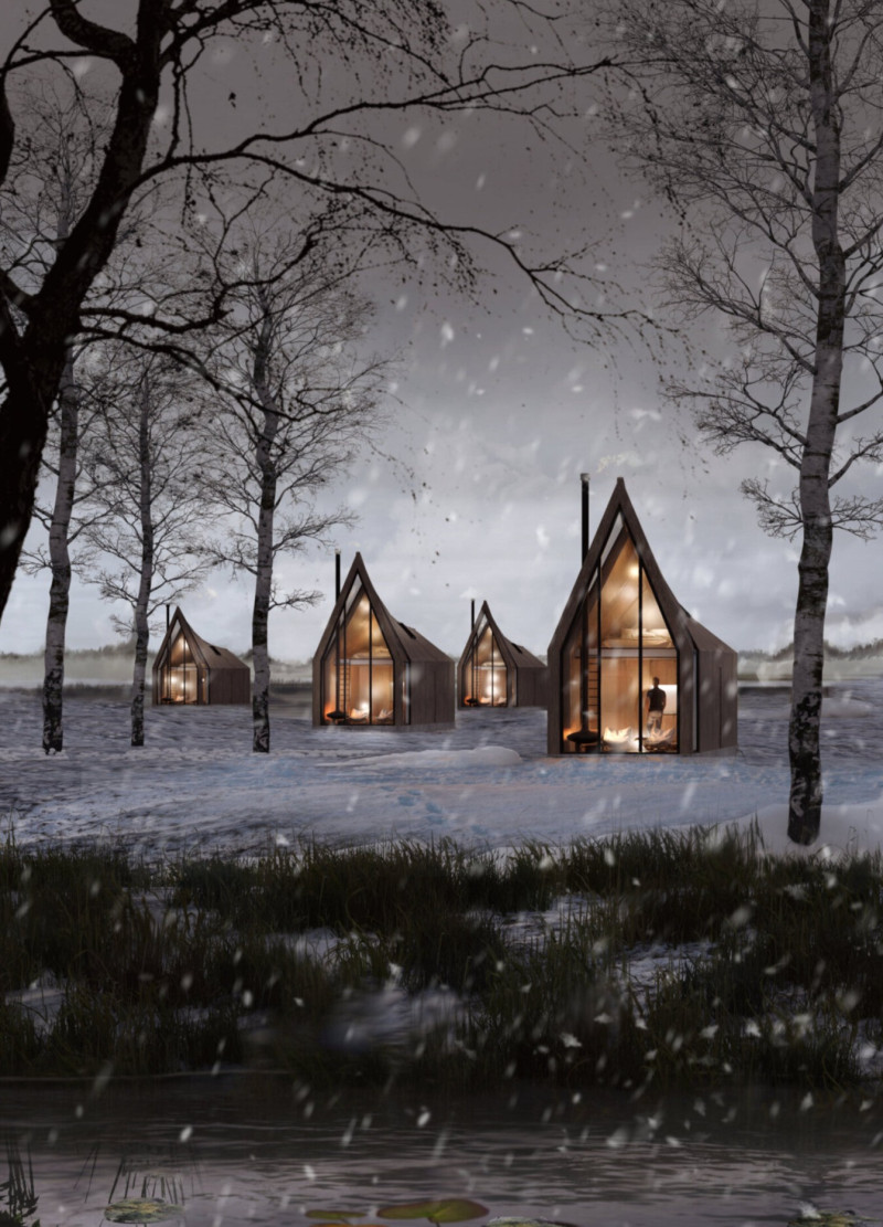 Charred Wooden Shingles and Cross-Laminated Timber Panels Envelop a Wellness Retreat by the River
