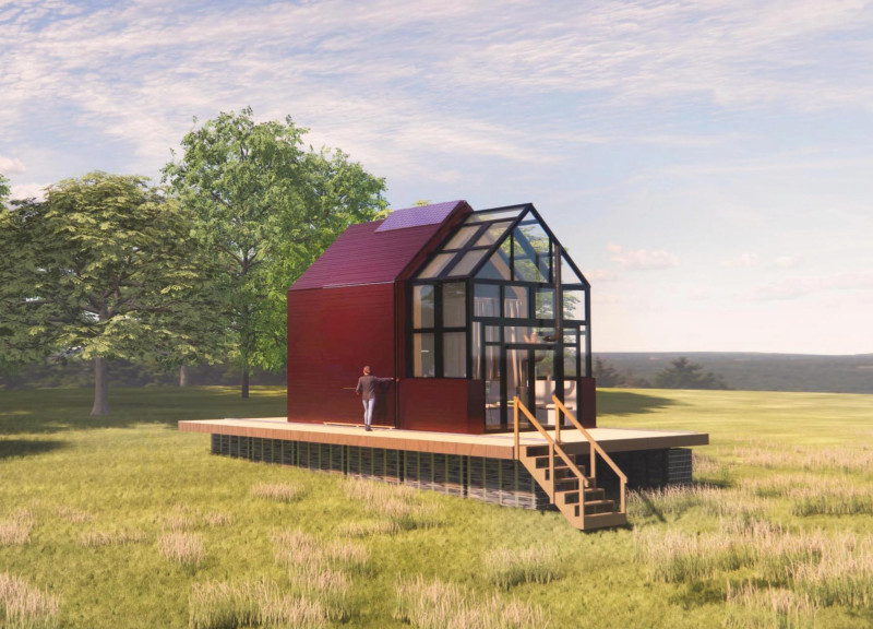 Disassemblable Strawbale Living With Locally Milled Wood and Bioclimatic Features
