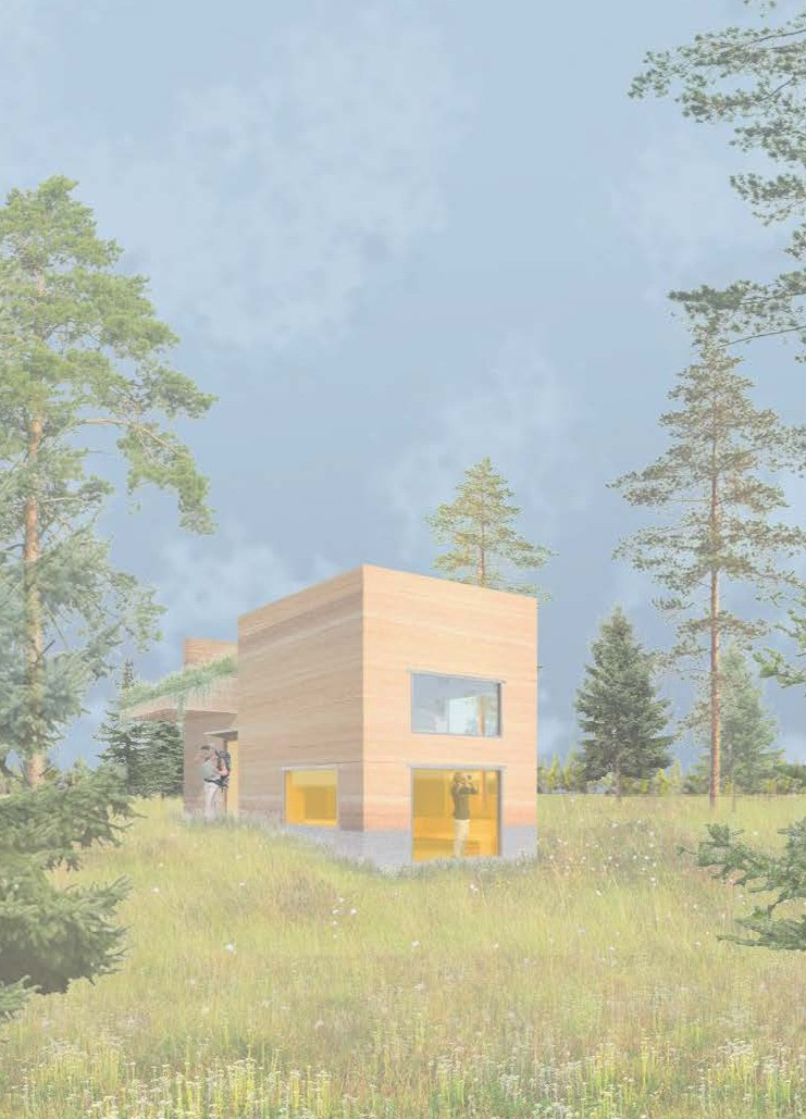 Natural Earth Facades and Green Roofs Enrich Timeless Cabins in Latvia  