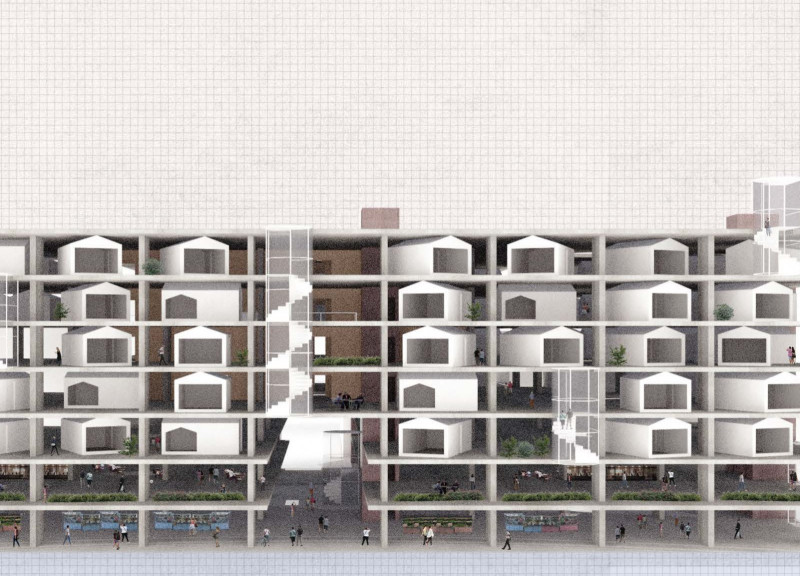 Charred Wooden Shingles Define A Communal Living Environment With Flexible Modular Units