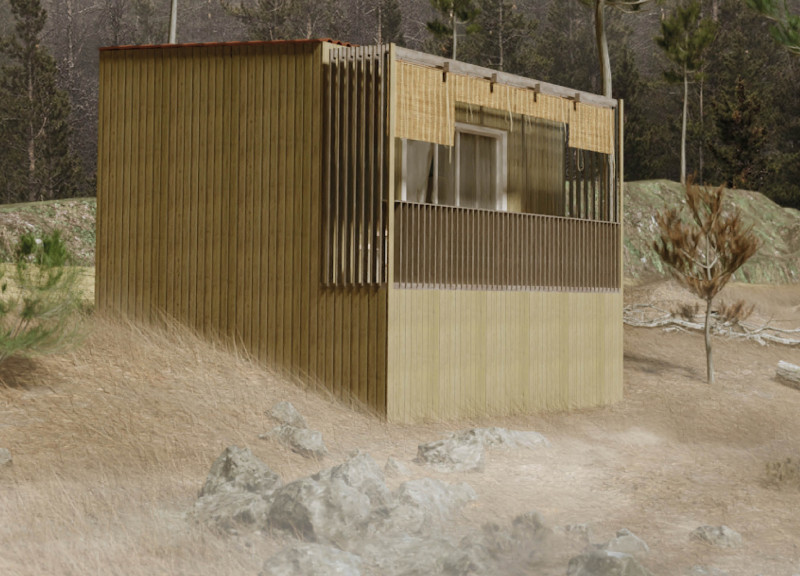 Sustainable Pods Constructed with Rockwool Insulation and Traditional Portuguese Tiles in a Natural Landscape
