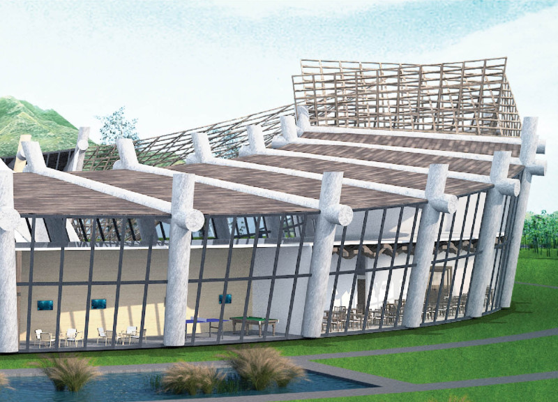 Harmonious Spaces Crafted With Curved Roofs and Natural Stone for Compassionate Care