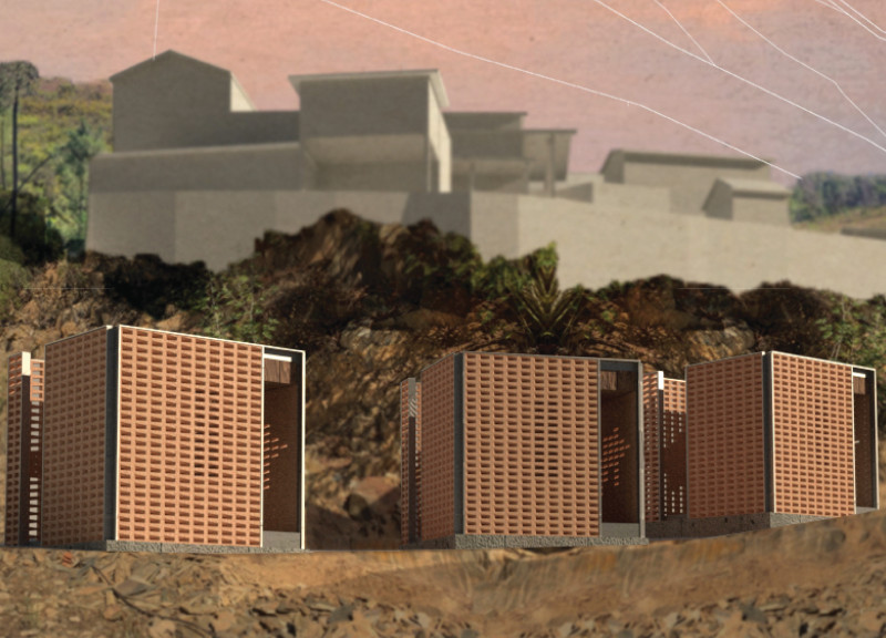 Experiential Spaces Enhanced by Clay Bricks and Natural Light in a Tranquil Retreat