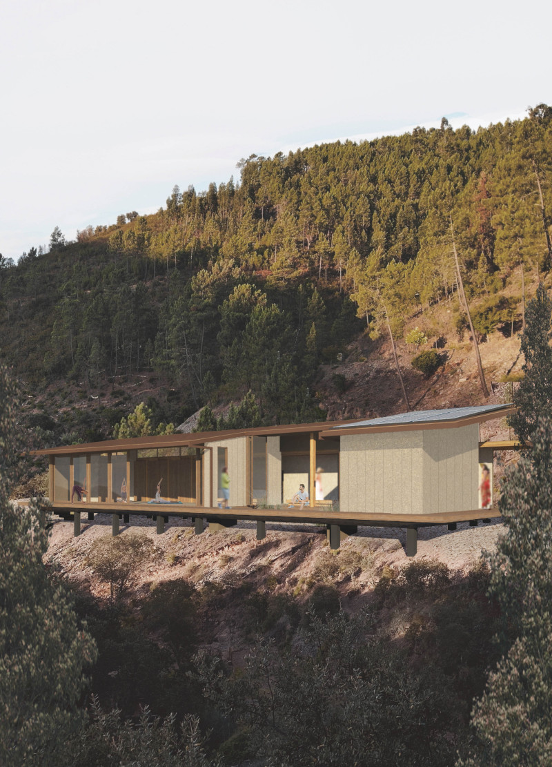 Charred Wooden Shingles and Mass Timber Create a Tranquil Yoga Retreat in Portugal