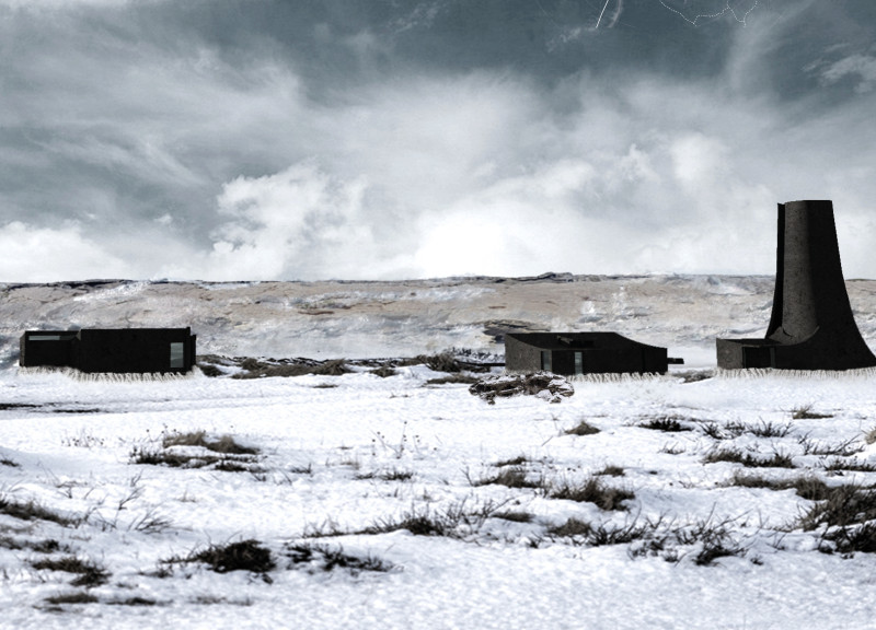 Exploring Volcanic Concrete and Tactile Forms in a Geological Retreat  