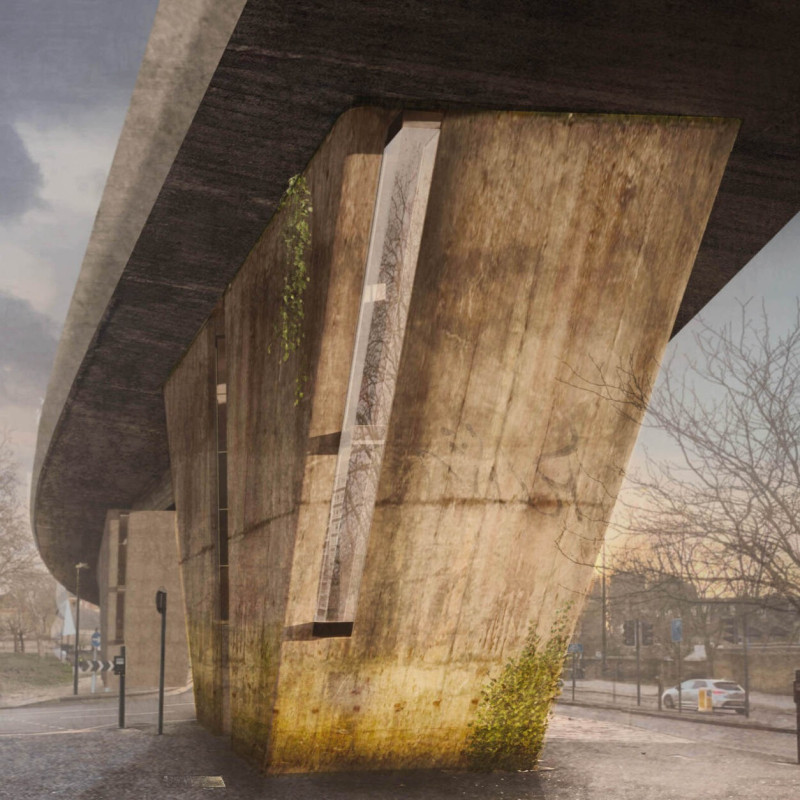 Elevated Living Beneath A Flyover With Bamboo-Focusing Acoustic Retreats  