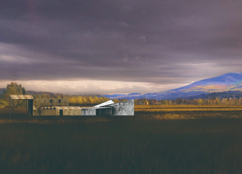 Horizontal Roofs and Brick Facades Integrating with Mountain Terrain for Communal Retreat  