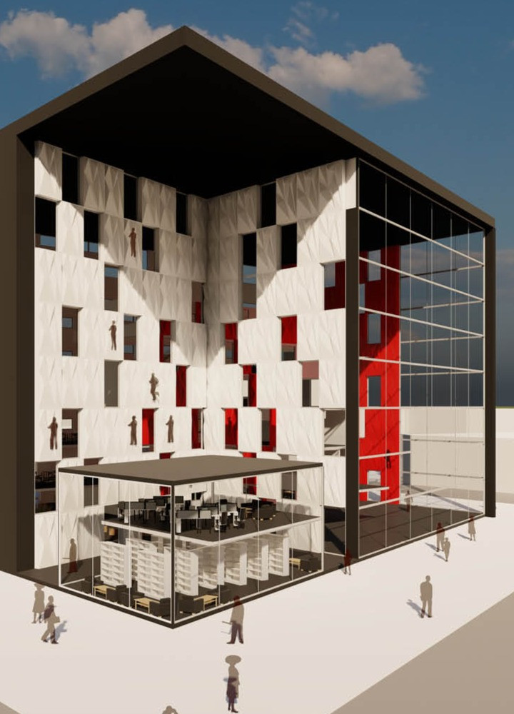 Climbing Walls and Transparent Panels Shape A Dynamic Workplace Environment