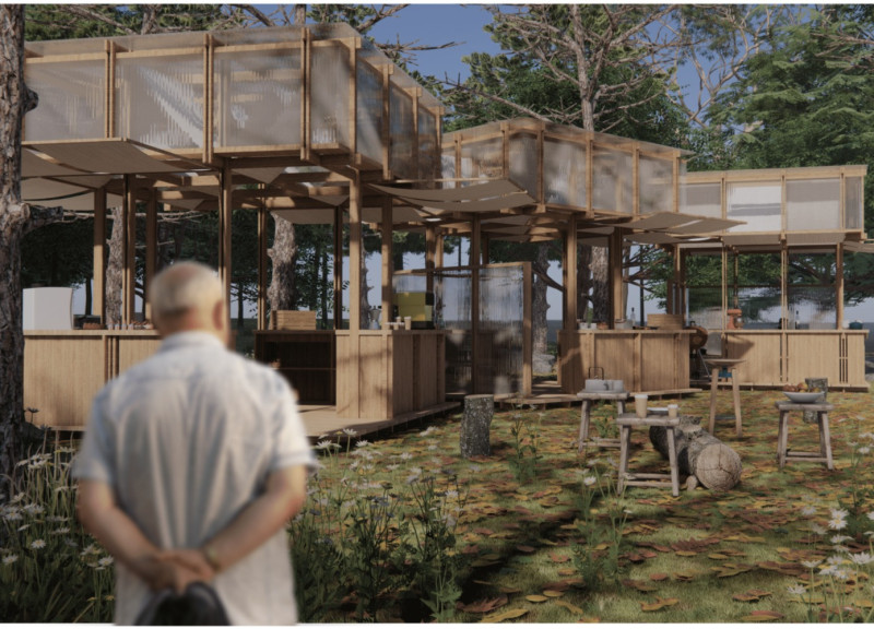 Lightweight Polycarbonate Canopies Over Timber Stalls Create A Flexible Culinary Hub