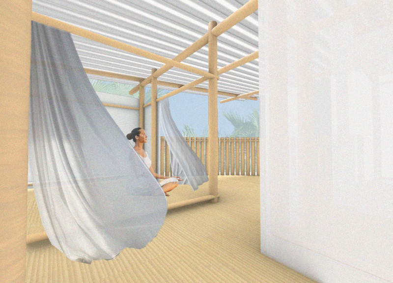 Translucent Polycarbonate Enclosure Embracing Bamboo Structure in a Circular Meditation Space  