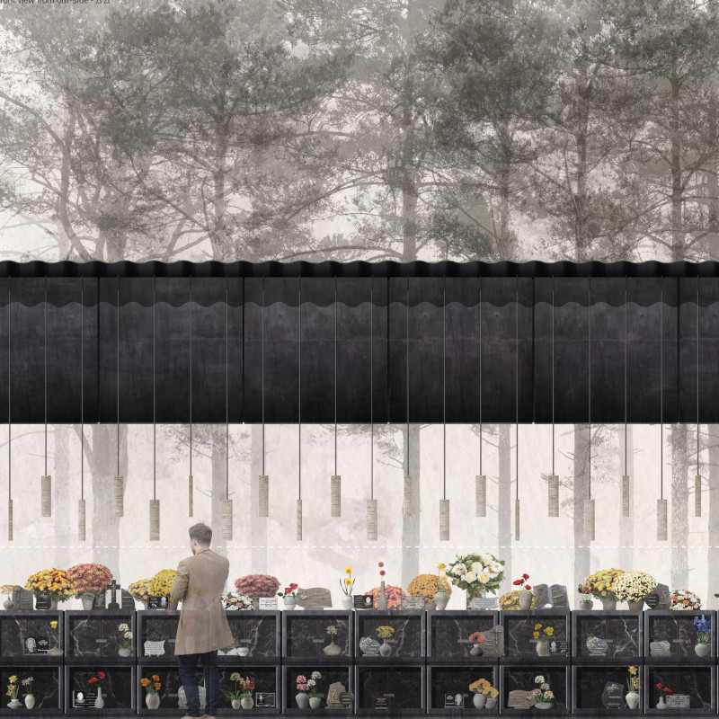 Translucent Glass and Durable Concrete Structures Foster Reflection in Modern Columbarium Design  