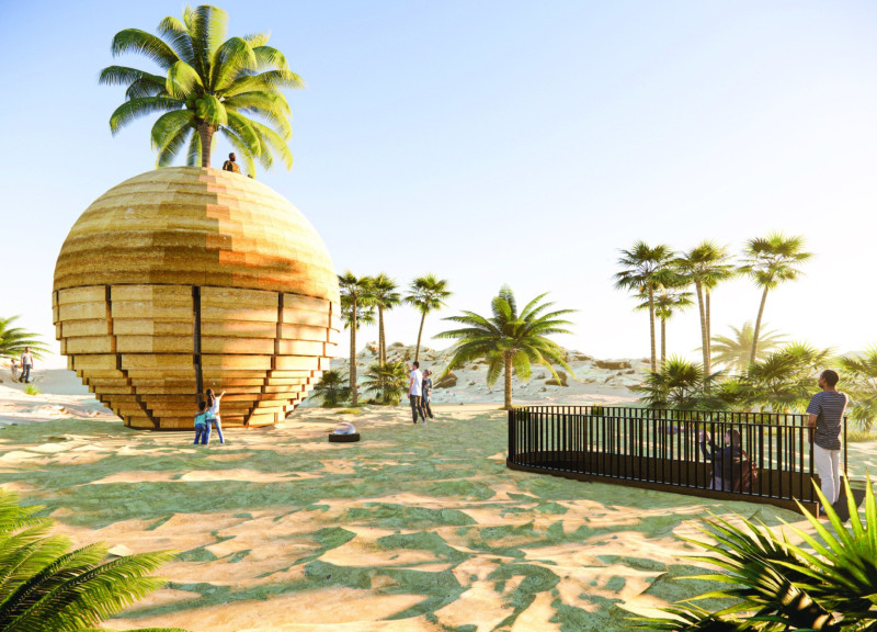 Rammed Earth Pavilion Nestled in the Desert Embracing Circular Geometry and Natural Textures