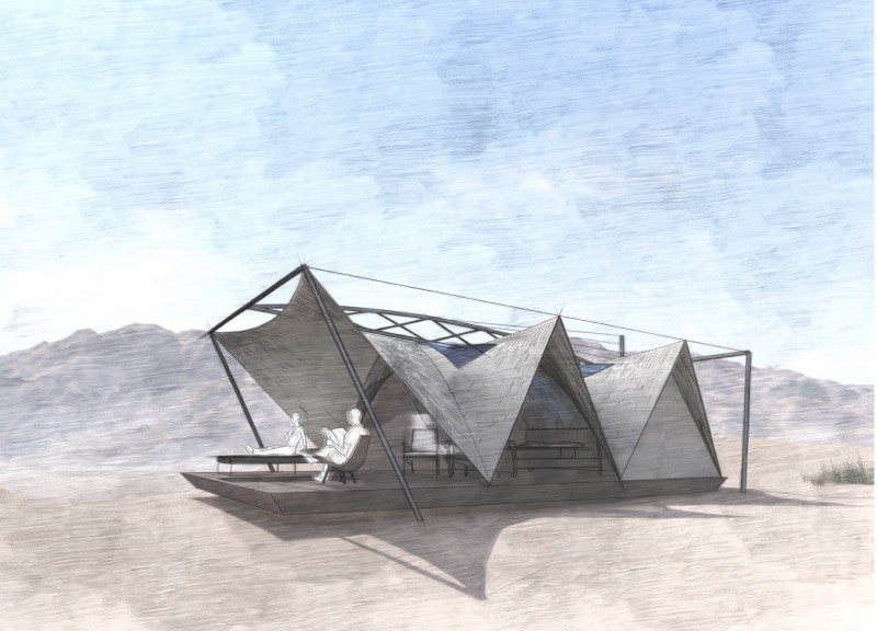 Sand-Inspired Modular Lodges With Sustainable Precast Concrete and Solar Canopies