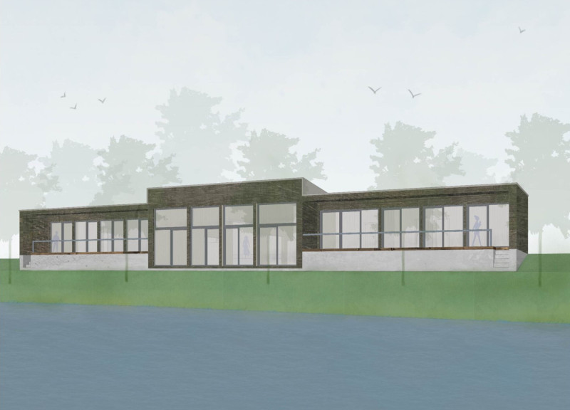 Charred Wooden Shingles and Geothermal Systems Enhance Community Functionality  