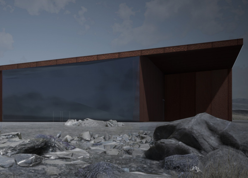 Weathered Steel Pavilion Merging Cinematic Experience With Icelandic Landscape  