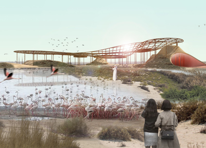 Circular Cones and Wavy Canopies Enhancing Ecological Engagement in a Wetland Reserve  