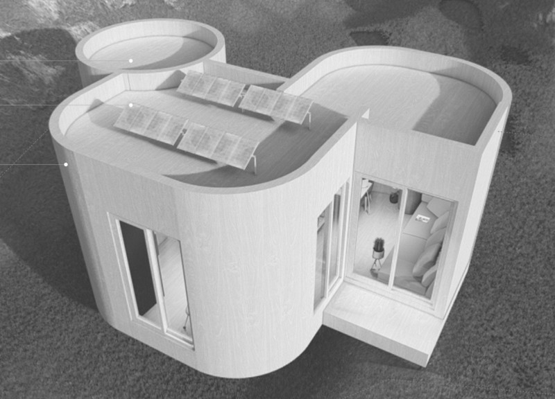 Interior Garden Highlighted in Cross-Laminated Timber Microhome