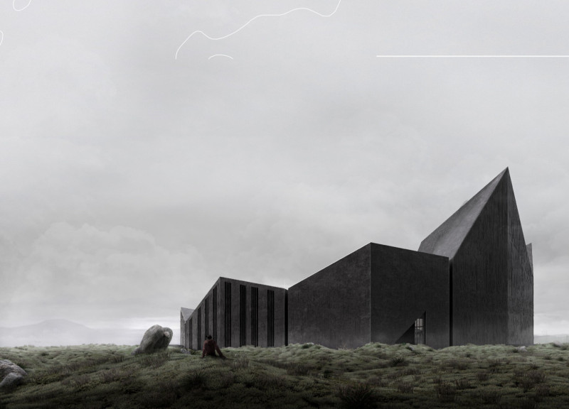Lava Rock Panels and Natural Light in a Volcanic Landscape Experience
