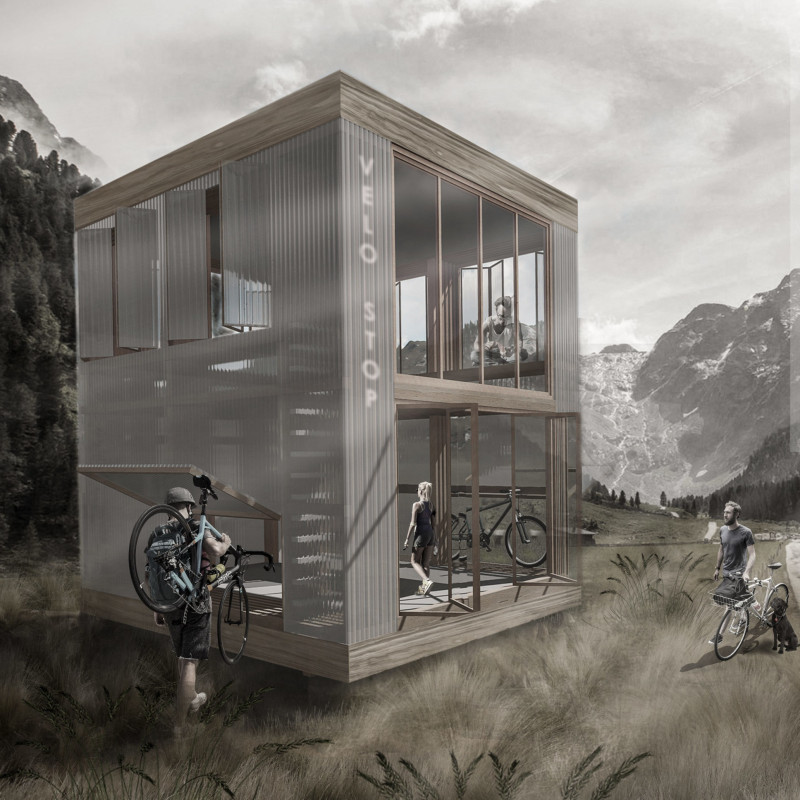 Translucent Polycarbonate Shelter With Integrated Wooden Slats Supporting Community Engagement
