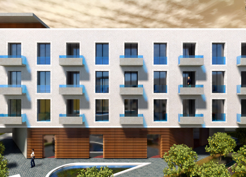 Terraced Gardens With Water Features Enhanced By Textured Masonry And Natural Wood Elements In A Sustainable Community Setting