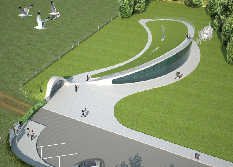 Green Roof and Living Wall Visitor Center Embracing Local Wildlife