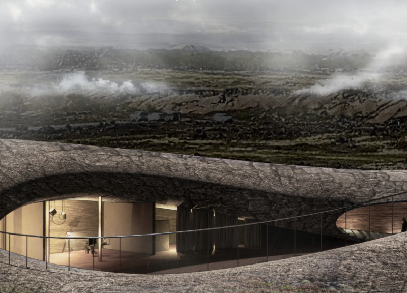 Basalt Structure Within Geothermal Landscape Embracing Film Culture