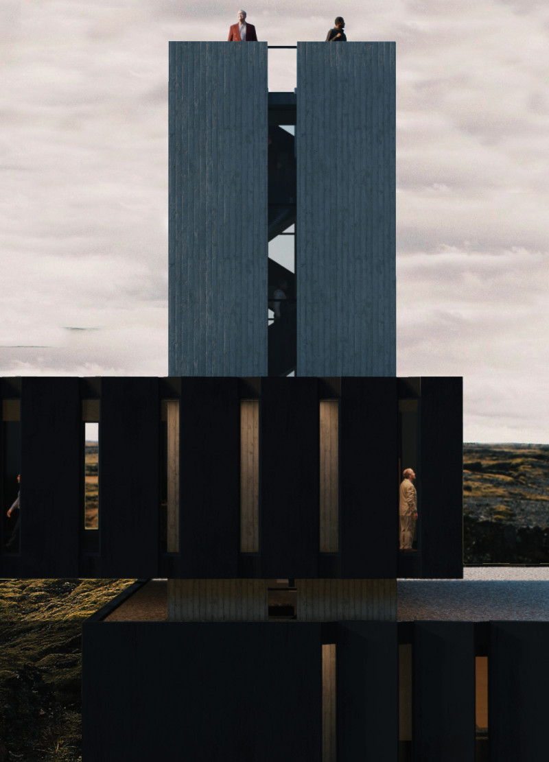Transparent Band Over Tectonic Crevice with Aluminum Cladding  