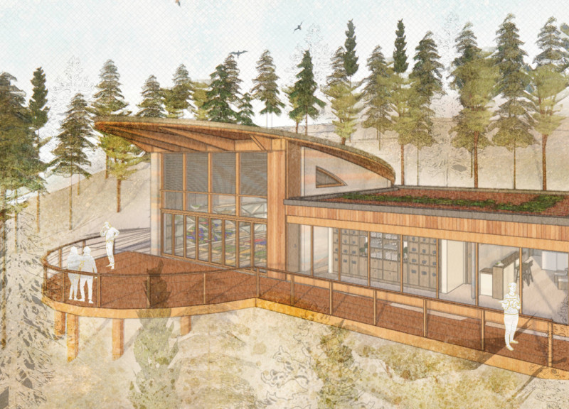 Rammed Earth Walls and Eucalyptus Structure in a Nature-Connected Yoga Space  
