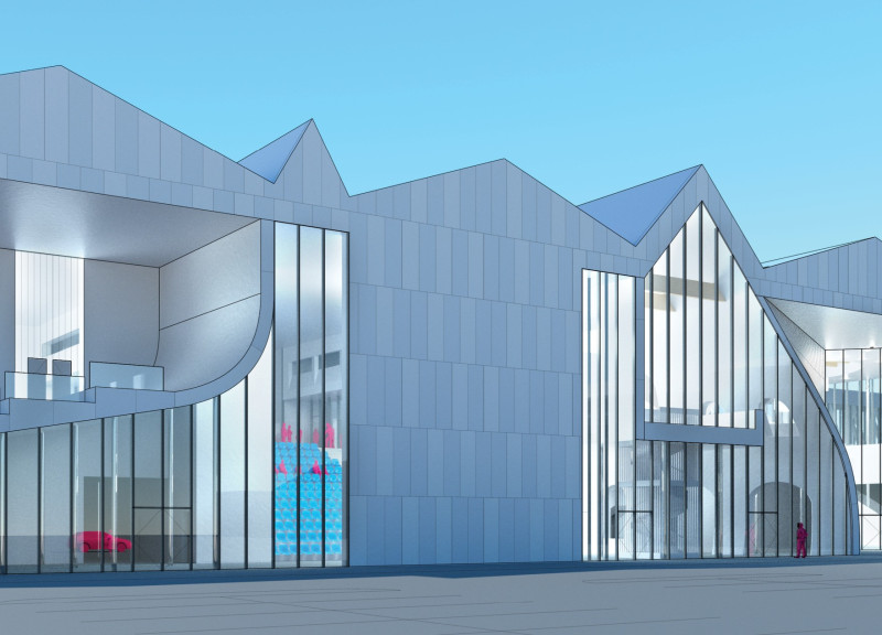Geometric Forms Enhanced by a Pedestrian Bridge in a Multi-Functional Conference Center