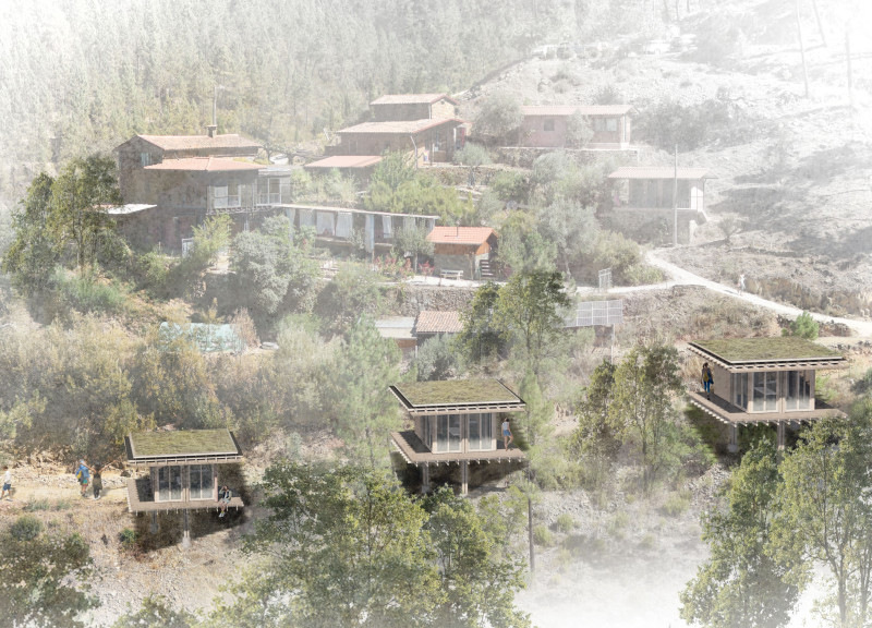 Charred Wood Shingles and Green Roof Create Harmonious Meditation Retreat in Nature