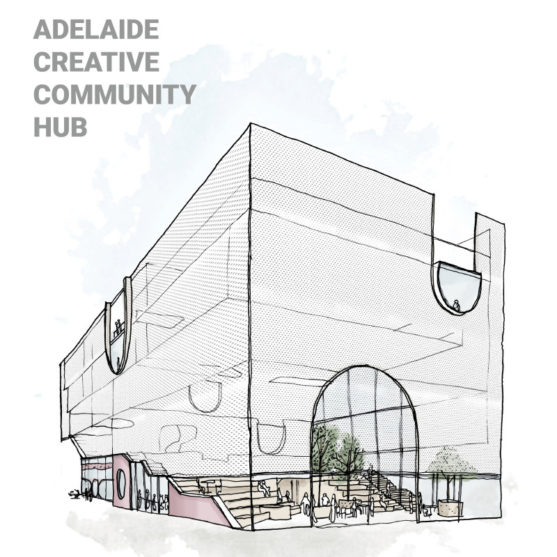 Sculptural Arch Welcomes Community With Transparent Spaces